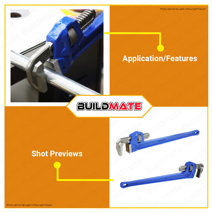 WADFOW 8" | 10" | 12" | 14" | 18" | 24" Inch Pipe Wrench Adjustable Straight Pipe Wrench Hand Tool For Plumbing Wrench WPW1108 | WPW1110 | WPW1112 | WPW1114 | WPW1118 | WPW1124 •BUILDMATE• WHT