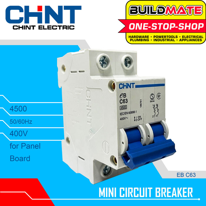 CHINT Mini Circuit Breaker for Panel Board 4.5KA MCB EB 2P C20 | C32 | C40 | C63 SOLD PER PIECE •BUILDMATE•