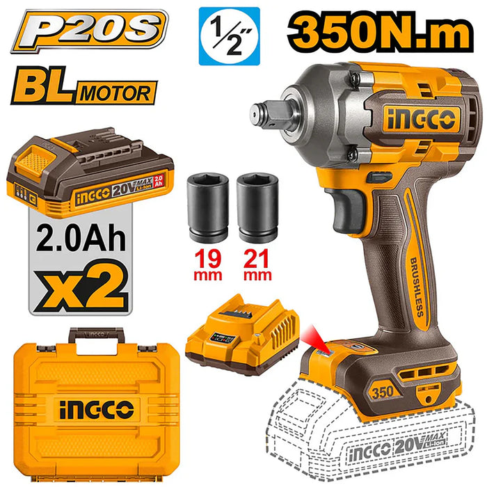INGCO 1/2" Cordless Impact Wrench ICPT