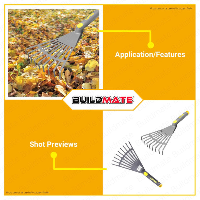 LOTUS Garden Leaf Rake 9T for Gardening LTGT1009LRX •BUILDMATE• LHT ...