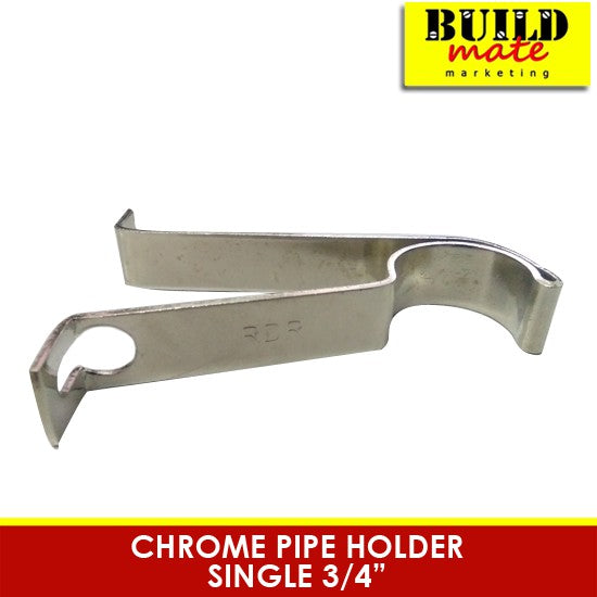 Chrome Curtain Pipe Holder Single / Double SOLD PER PIECE •BUILDMATE