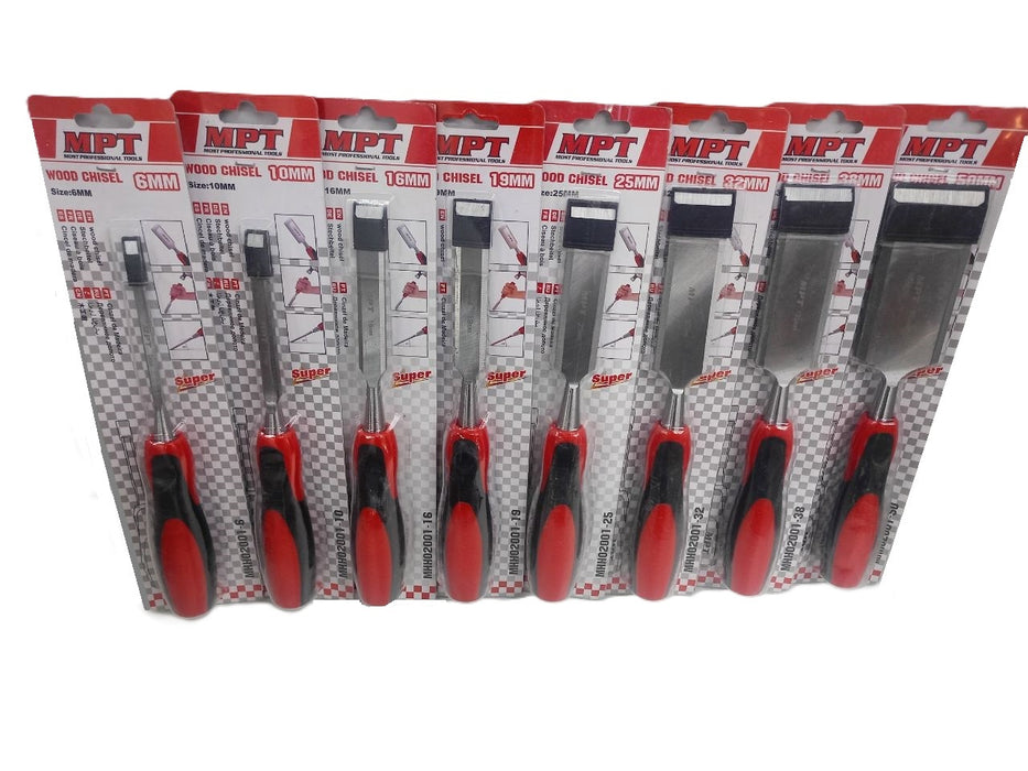 MPT Wood Chisel 6MM - 50MM Wood Carving Flat Chisel Pait / Paet Firmer Chisel Wood Working Chisel Hand Chisel For Woodworking Sharp Blade Durable Edge HT