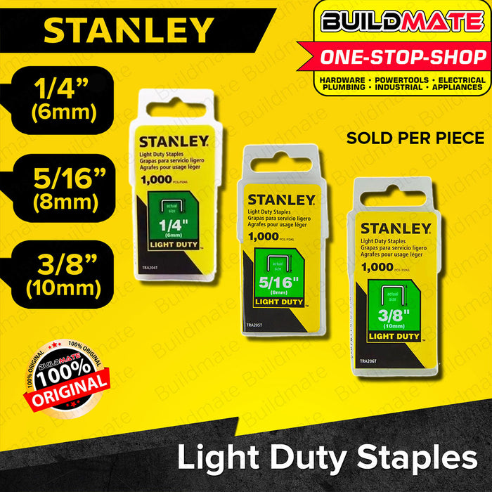 BUILDMATE Stanley 1000PCS Light Duty Staples 6mm-10mm Staple Wire SHT