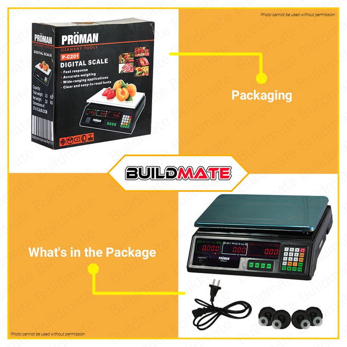 PROMAN Digital Weighing Measuring Scale P-C201 •BUILDMATE•
