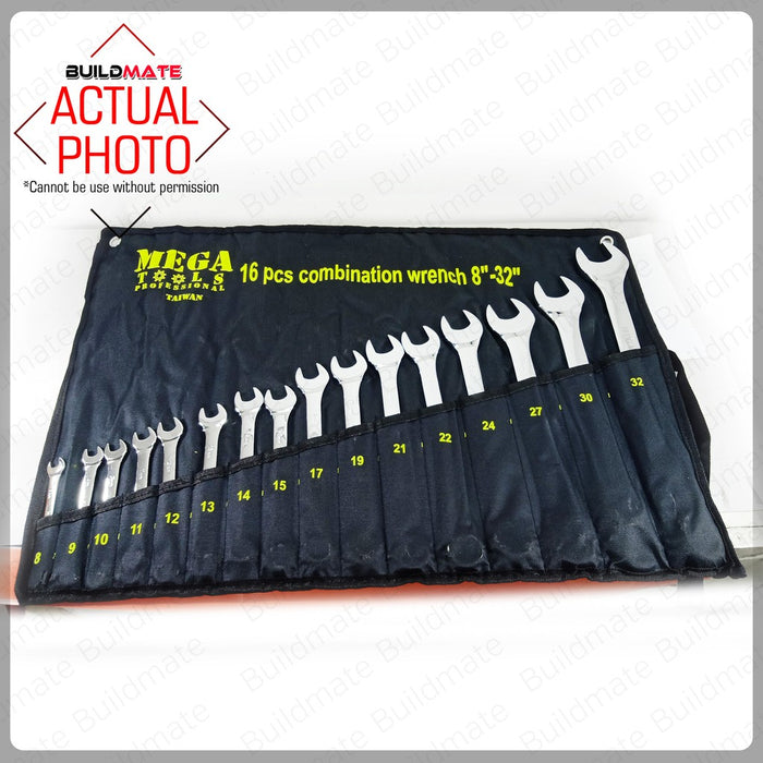 FUJIMA/MEGA Combination Wrench Set  16PCS (8-32mm) SOLD PER SET  BUILDMATE•