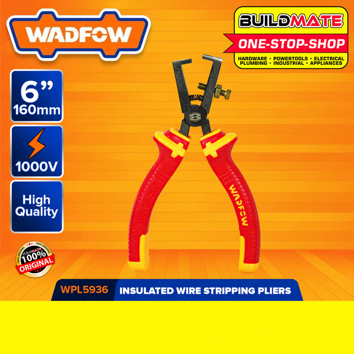 BUILDMATE Wadfow Insulated Wire Stripping Pliers 6" Inch Cable Cutting Cutter Stripper WPL5936 • WHT
