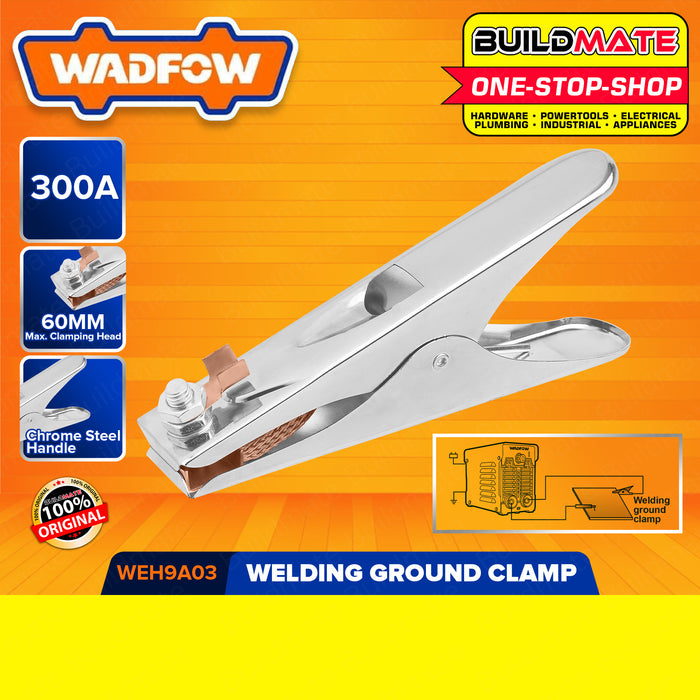 BUILDMATE Wadfow Welding Cable Earth Clamp 300A / 500A Ground Manual Welder Electrode Holder Copper Grip Clip Welding Tools WEH9A03/ WEH9A05 • WHT