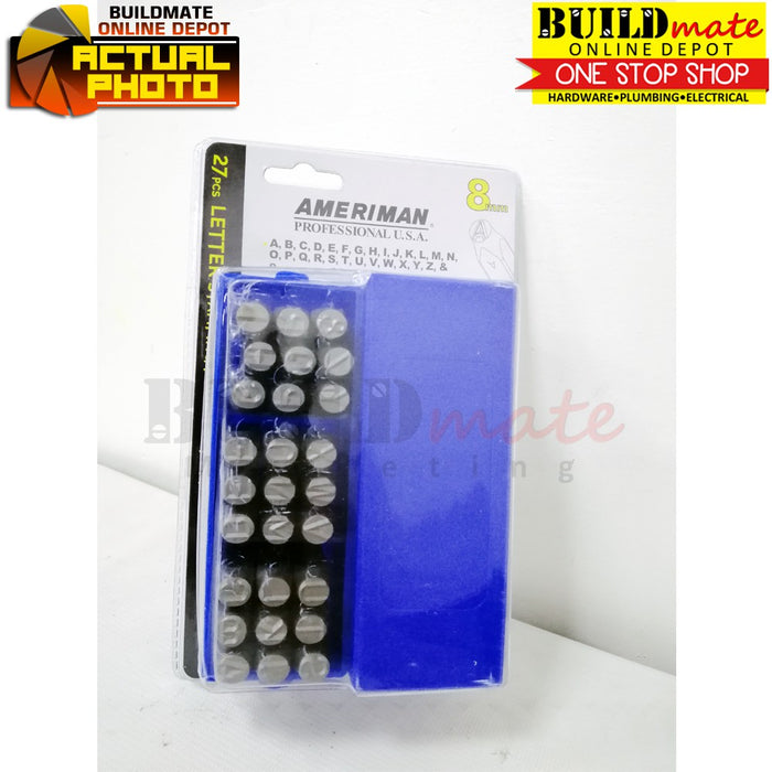 BUILDMATE Ameriman 27PCS/SET Letter Stamping Punch 3MM | 5MM | 8MM Alphabet Stamp Steel Craft Die