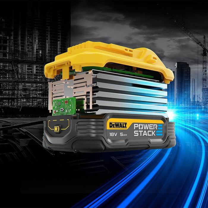 BUILDMATE x DEWALT 20V Max 5Ah Battery | Li-Ion Pack w/ Fuel Gauge, Durable Overmold Design DCBP520-B1