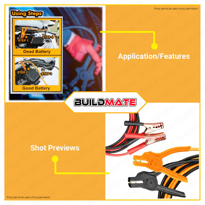 INGCO 200A Jumper Booster Cable for Car Variant Jump Lead Jumper Cable Jump Start Car Alligator Clips HBTCP2001 •BUILDMATE• IHT