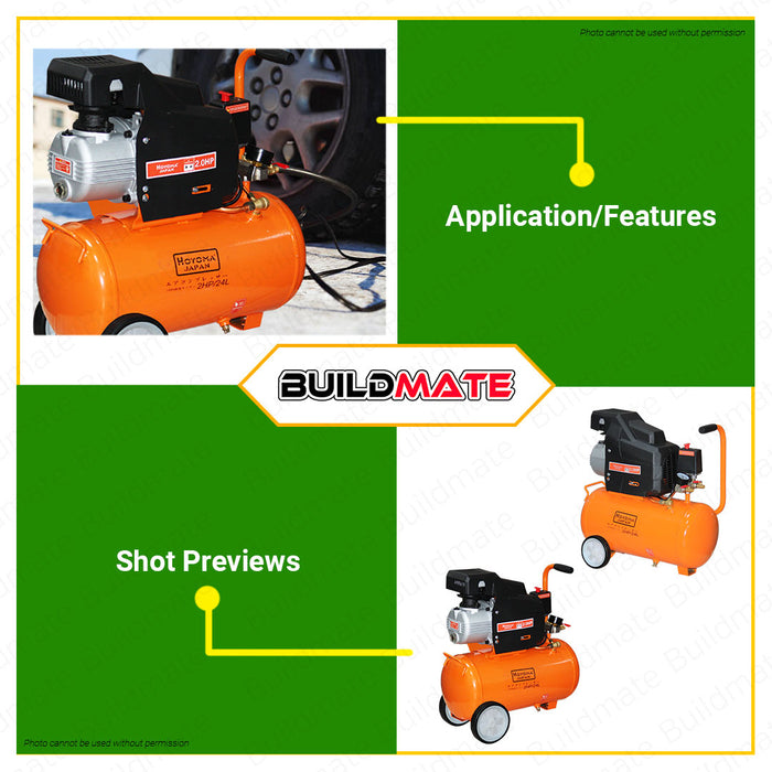 HOYOMA JAPAN 24L Air Compressor Portable Oil Noise Less HT-ACP24 •BUILDMATE•