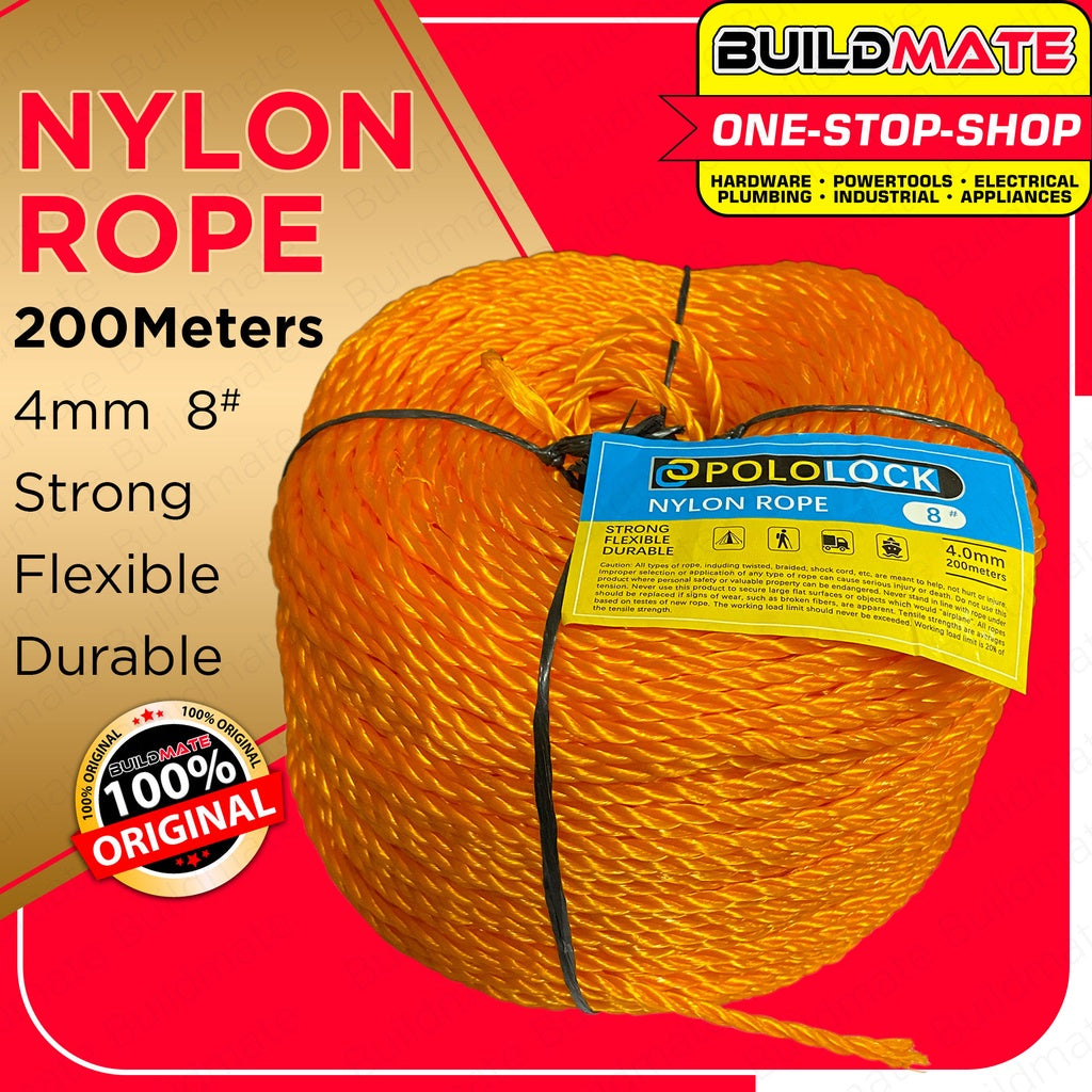 Nilon Rop Nylon Rope 200m 4mm #8 High Quality •BUILDMATE• — Buildmate