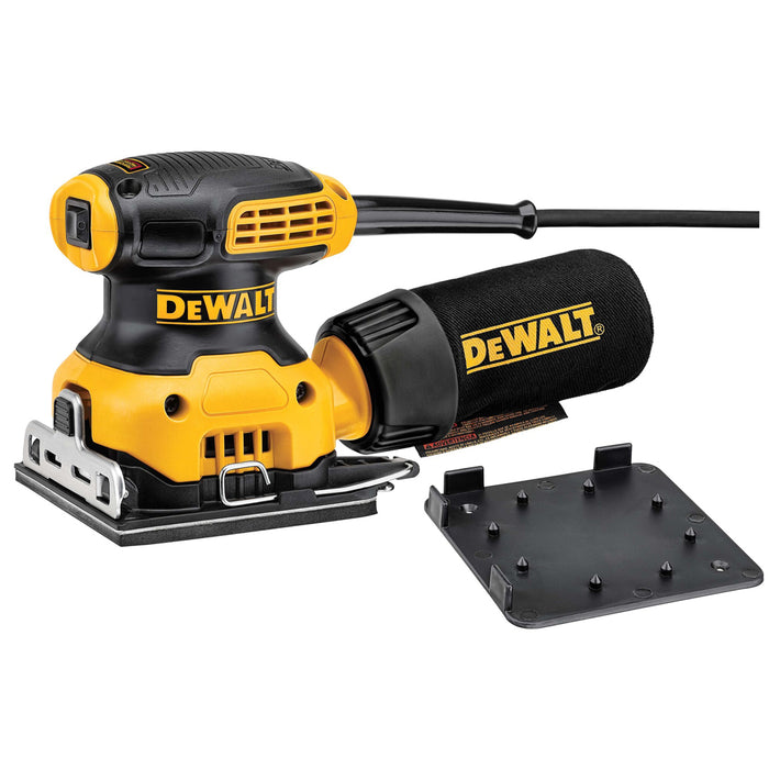 BUILDMATE x DEWALT 230W 1/4 Sheet Orbital Sander | 14,000 OPM, 1.6mm Orbit, Dust Bag DWE6411-B1