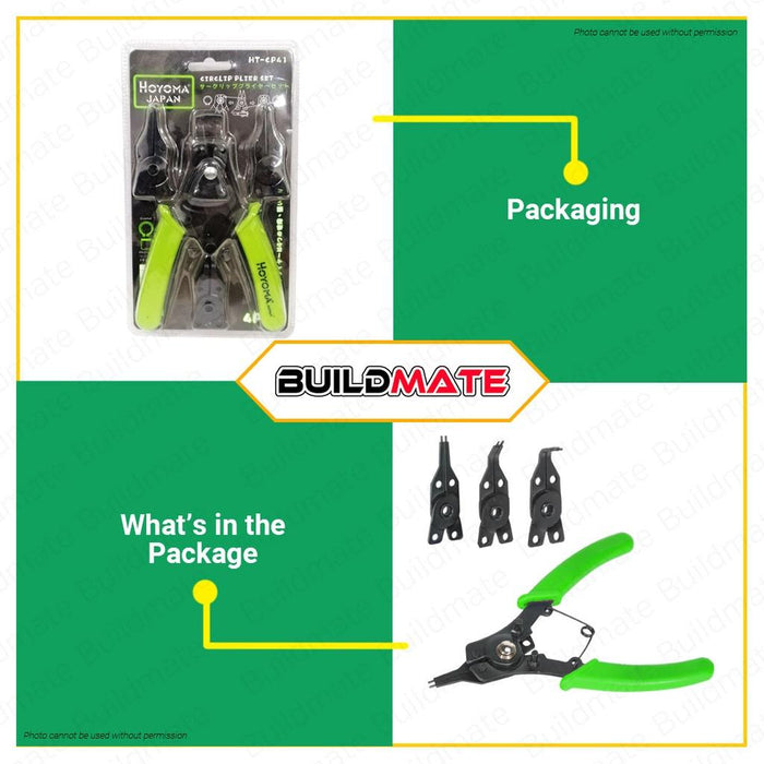 HOYOMA JAPAN Circlip Plier Pliers 4 IN 1 HT-CP41 •BUILDMATE• HYMHT