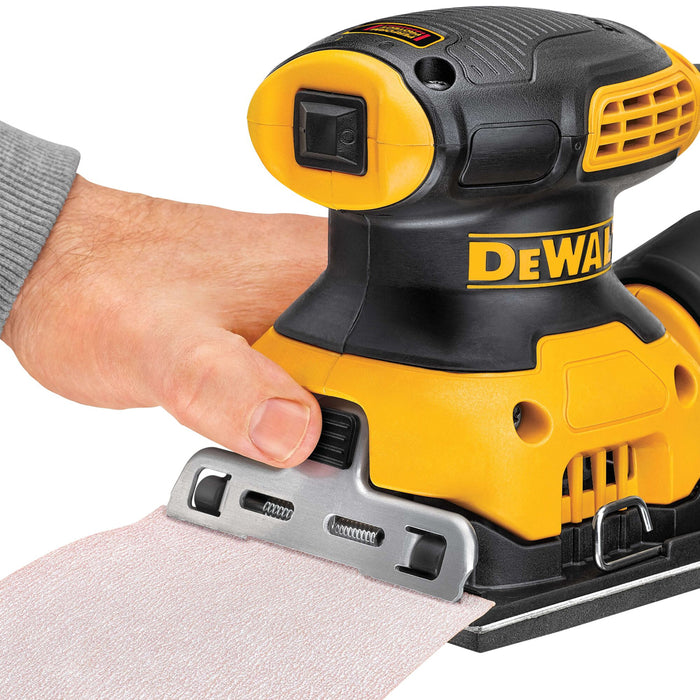BUILDMATE x DEWALT 230W 1/4 Sheet Orbital Sander | 14,000 OPM, 1.6mm Orbit, Dust Bag DWE6411-B1