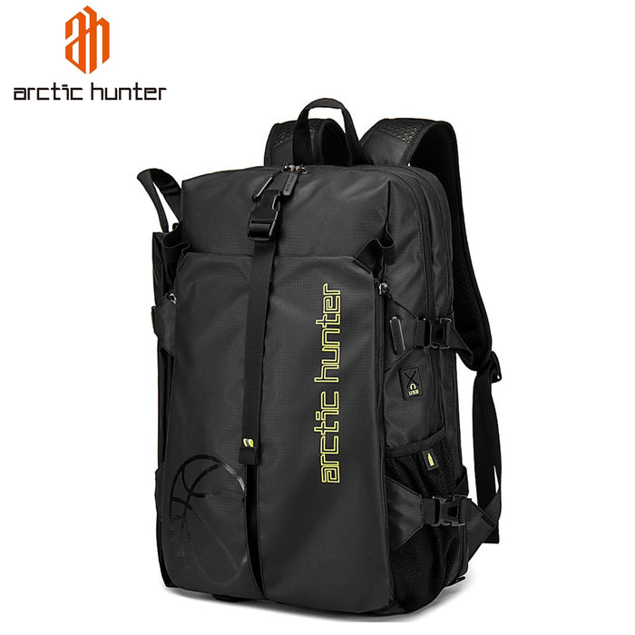 Arctic Hunter Sport & Laptop Backpack Bag | Light Weight | 15.6″ Laptop Fittable | Water Repellant Material - Black - B00391 - BUILDMATE-