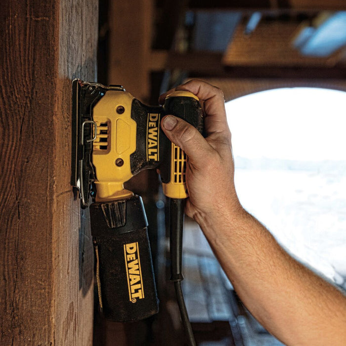 BUILDMATE x DEWALT 230W 1/4 Sheet Orbital Sander | 14,000 OPM, 1.6mm Orbit, Dust Bag DWE6411-B1