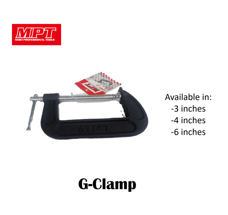 MPT 4" | 6" G Clamp MHH01001-4 | MHH01001-6 HT •MOST PROFESSIONAL TOOLS •