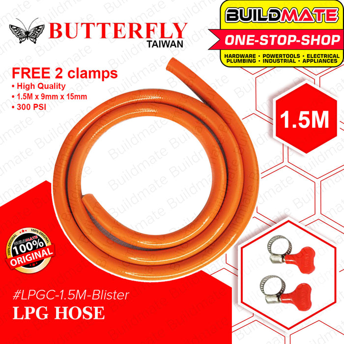 LPG Hose 300 PSI 3/8" x 1.5m High Quality •BUILDMATE•