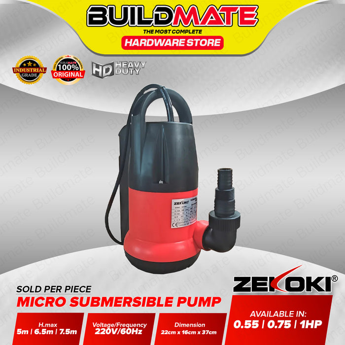 Zekoki 0.55HP / 0.75HP / 1HP Dirty Water Micro Submersible Pump Compact Wastewater Sump Transfer Drain Pump SOLD PER PIECE