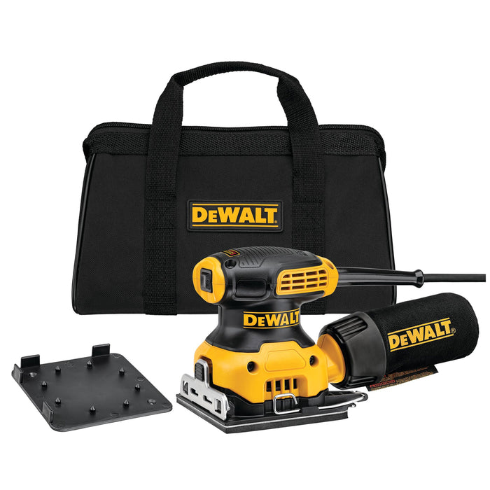 BUILDMATE x DEWALT 230W 1/4 Sheet Orbital Sander | 14,000 OPM, 1.6mm Orbit, Dust Bag DWE6411-B1