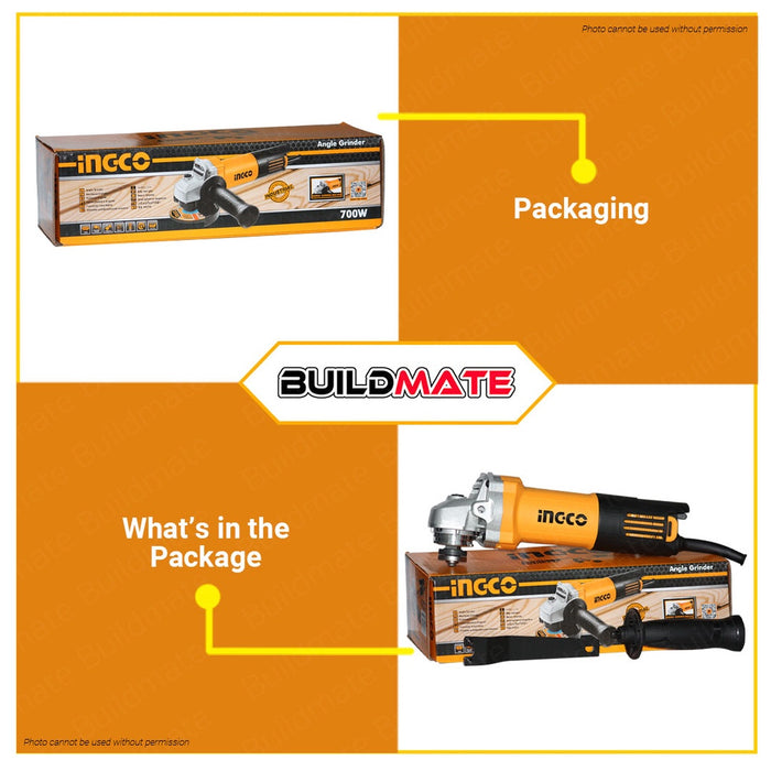 COMBO INGCO Angle Grinder 750W AG70012 + Impact Hammer Drill 680W ID6808 Set Kit Bundle • IPT