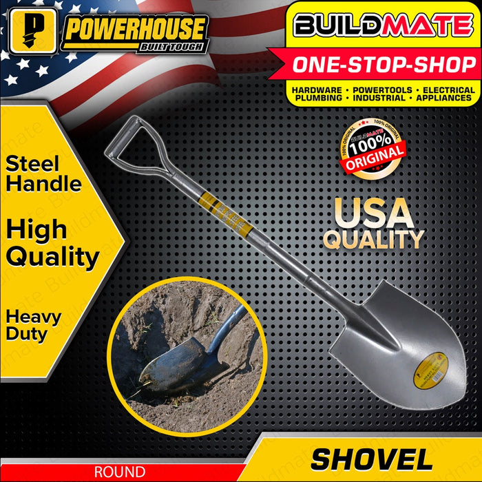BUILDMATE Powerhouse All Steel Handle Shovel Garden Plant SQUARE | ROUND Garden Plant Trowel • PHHT
