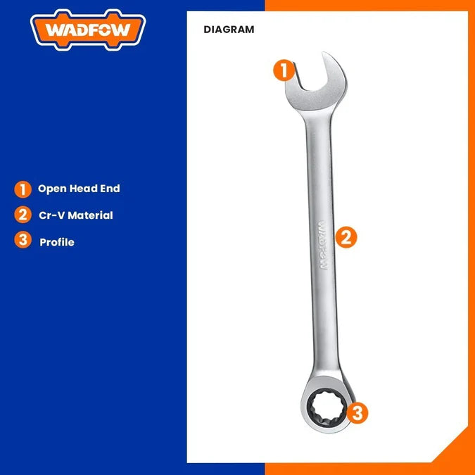WADFOW 19mm Ratchet Spanner WSA5119 WHT - BUILDMATE