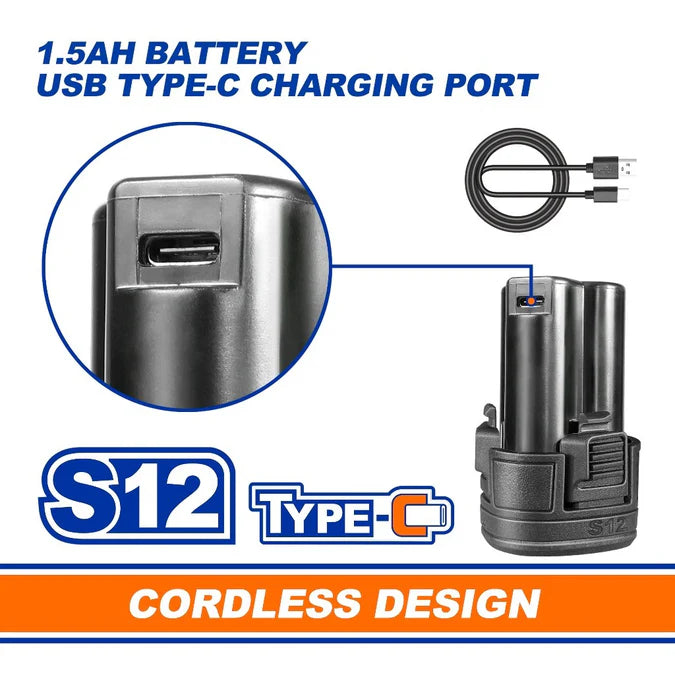 WADFOW 12V Cordless 3D Self-Levelling Angle Green Laser Level WLE8M12 WPT