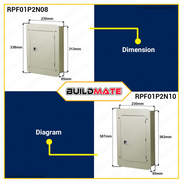 BUILDMATE Royu Panel Flush Mounted Type Nema 1 4B | 6B | 8B | 10B Plug In Breaker 2Poles Breaker Box