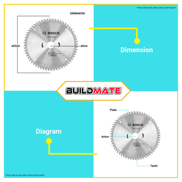 BUILDMATE Bosch Circular Saw Blade Wheel 9-1/4" 60T | 80T Standard for Wood Blade Saw Blades • BAX