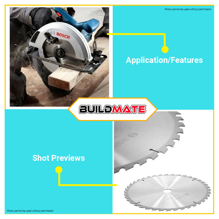 BUILDMATE Bosch Circular Saw Blade Wheel 7-1/4" 40T | 60T Standard for Wood Blade Saw Blades • BAX