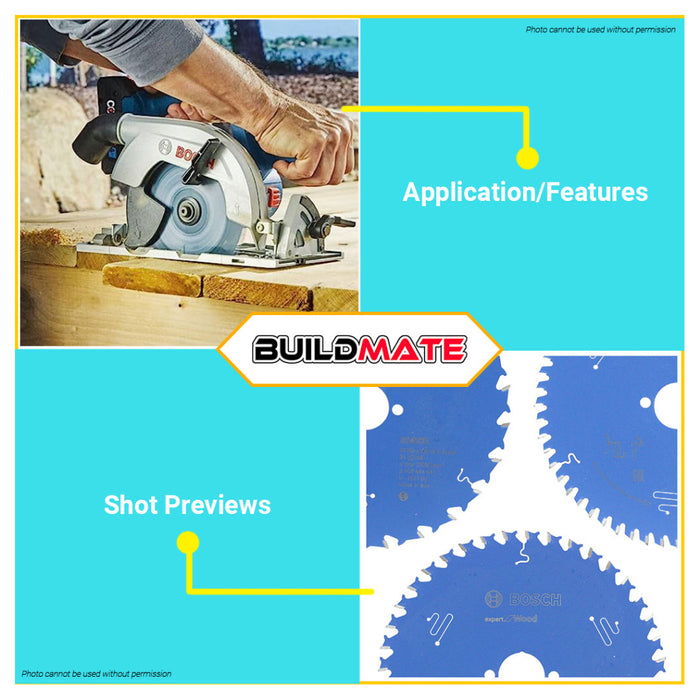 BUILDMATE Bosch Circular Saw Blade Wheel 7" 24T | 40T | 56T Standard for Wood Blade Saw Blades • BAX