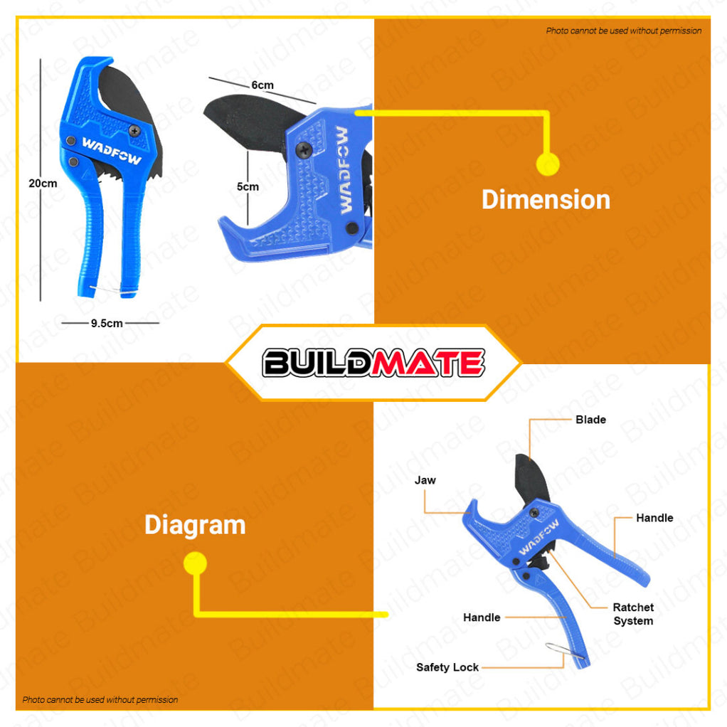 BUILDMATE Wadfow PVC Pipe Cutter 3-35mm | 3-42mm Sharp Blade Cutting P ...