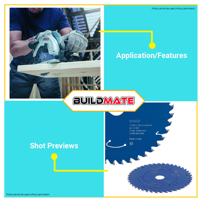 BUILDMATE Bosch Circular Saw Blade Wheel 5-1/2" Inch 42T Cutting Disc for Wood Blade 2608642101 BAX