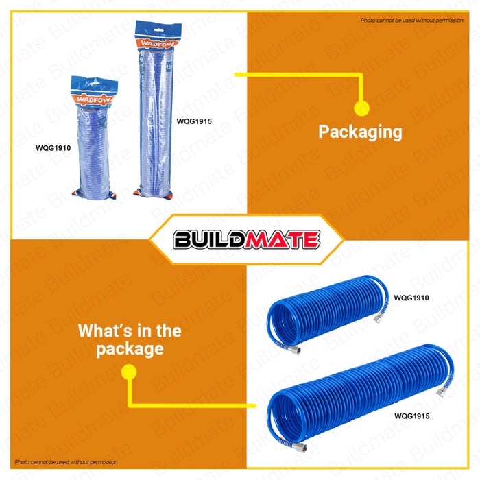 BUILDMATE Wadfow Air Hose 10M | 15M Breathing Air Compressor Hose Tube with Threaded Connector • WHT