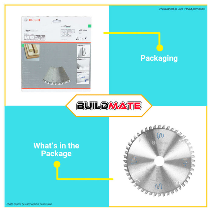 BUILDMATE Bosch Circular Saw Blade 8-1/2" Inch 48T Miter Saw Cutting Disc Wood Blade 2608642101 BAX