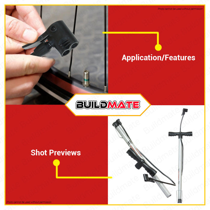 BUTTERFLY Taiwan Manual Bike Bicycle Tire Hand Pump Air Pump Tire Pump Tire Inflator #680 •BUILDMATE•