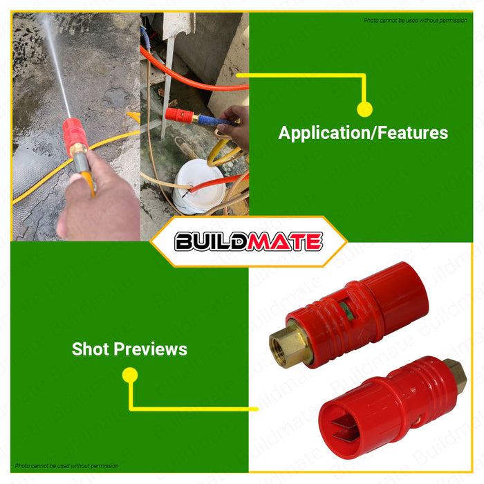 BUILDMATE Brand High Pressure Nozzle RED / YELLOW / Blue Car Power Sprayer Pressure Washer Hose Nozzle Tip Coupling Adapter SOLD PER PIECE
