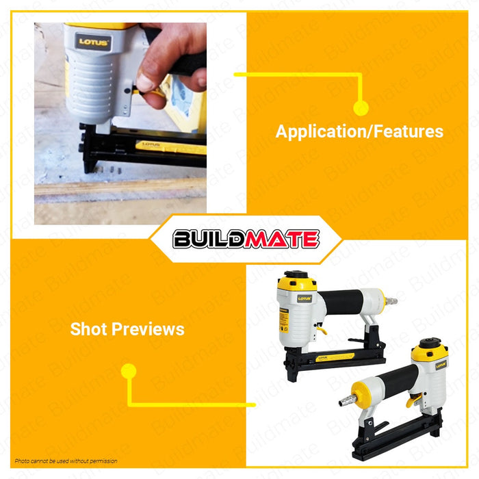 BUILDMATE Lotus Pneumatic Air Brad Nailer | Stapler Gun for Brad-Nails Nail Gun Tacker - LPT