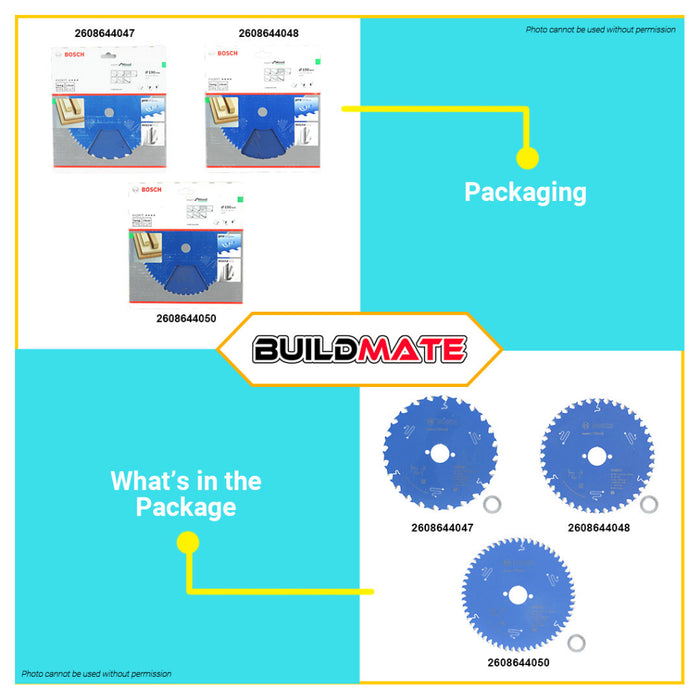 BUILDMATE Bosch Circular Saw Blade Wheel 7" 24T | 40T | 56T Standard for Wood Blade Saw Blades • BAX