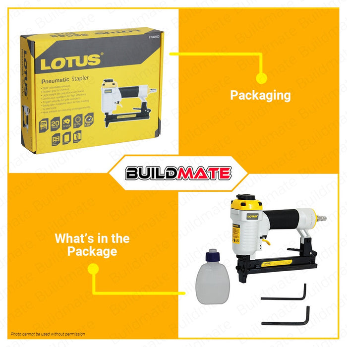 BUILDMATE Lotus Pneumatic Air Brad Nailer | Stapler Gun for Brad-Nails Nail Gun Tacker - LPT