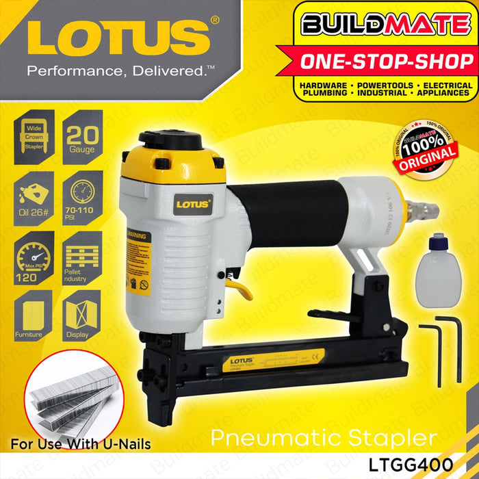 BUILDMATE Lotus Pneumatic Air Brad Nailer | Stapler Gun for Brad-Nails Nail Gun Tacker - LPT