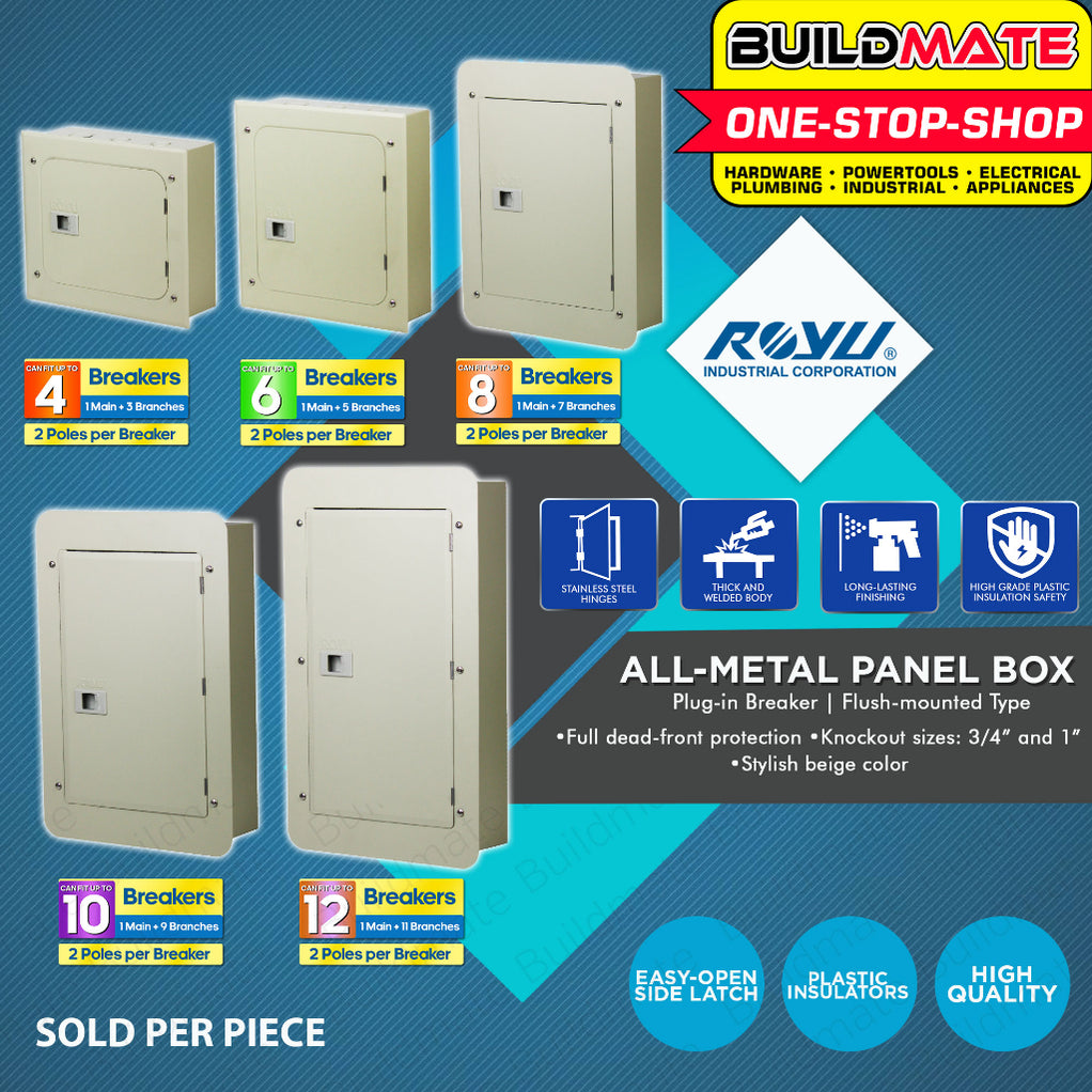 BUILDMATE Royu Panel Flush Mounted Type Nema 1 4B | 6B | 8B | 10B Plug ...