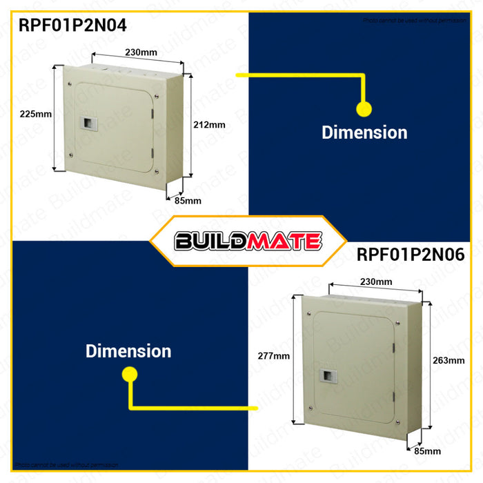 BUILDMATE Royu Panel Flush Mounted Type Nema 1 4B | 6B | 8B | 10B Plug In Breaker 2Poles Breaker Box
