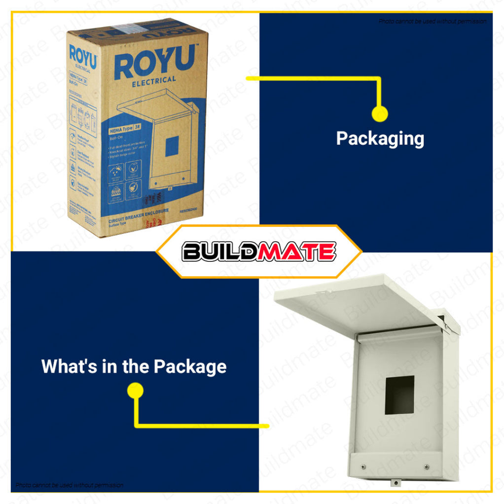 BUILDMATE Royu Weatherproof Panel Surface Type Bolt On 2Poles Circuit ...