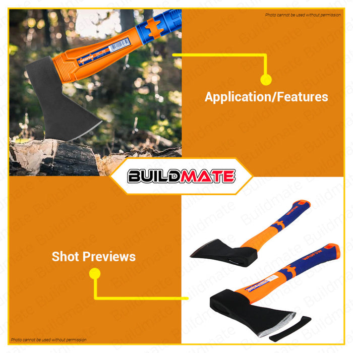BUILDMATE Wadfow Axe 600g- 800g Hatchet Log Cutter Fiberglass Handle Wood Cutter For Splitting and Kindling Cutting Hand Tool SOLD PER PIECE - WHT