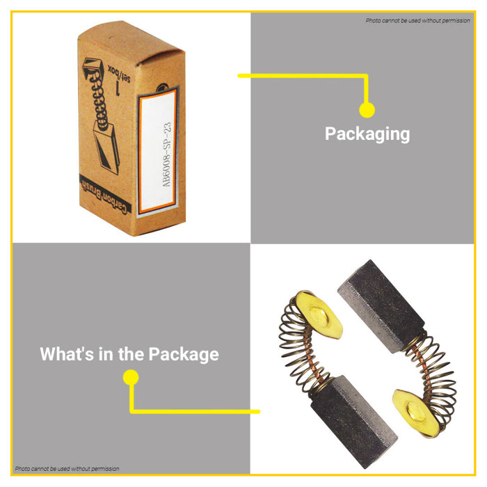 BUILDMATE Ingco 2PCS/SET Carbon Brush for Aspirator Blower Replacement Spare Parts AB6008-SP-23 ISP