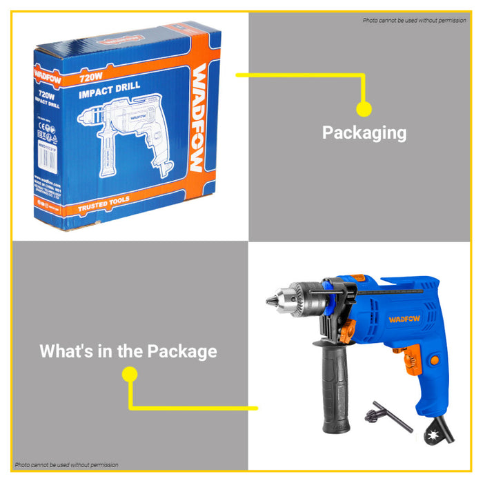 BUILDMATE Power Product Wadfow Electric Impact Drill 720W Cement Wood Drilling Hammer Function WMD15721P • WPP