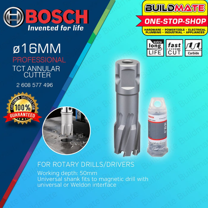 BOSCH TCT Annular Cutter 14MM - 40MM x 50MM Tungsten Carbide Tip with Universal Shank  • BUILDMATE• BAX